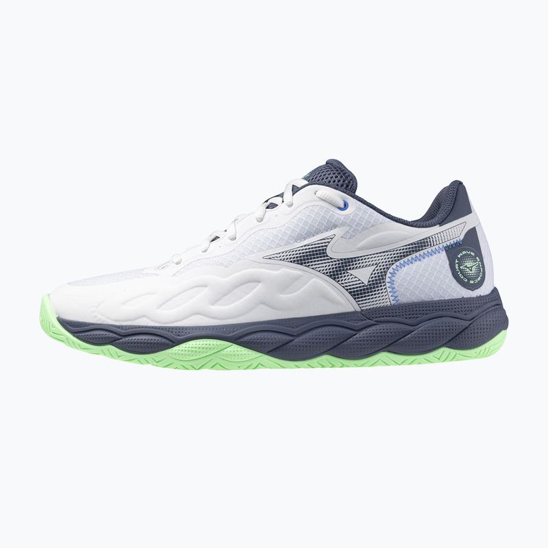 Vyriški teniso batai Mizuno Wave Enforce Court AC white/ vintage indigo/ neo mint