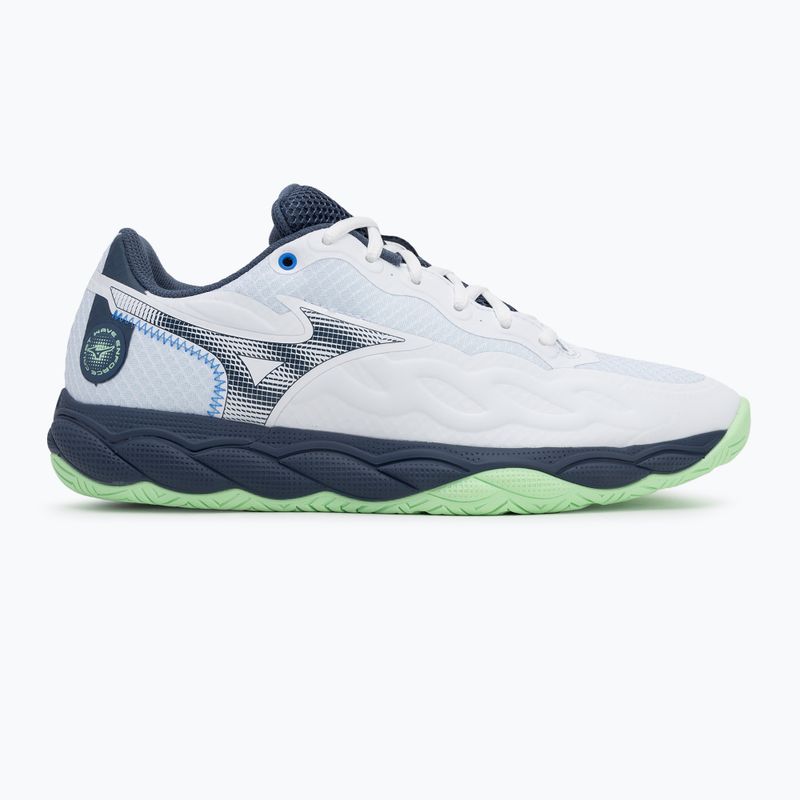 Vyriški teniso batai Mizuno Wave Enforce Court AC white/ vintage indigo/ neo mint 2
