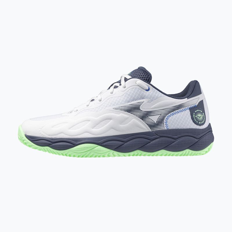 Vyriški teniso batai Mizuno Wave Enforce Court CC white/ vintage indigo/ neo mint