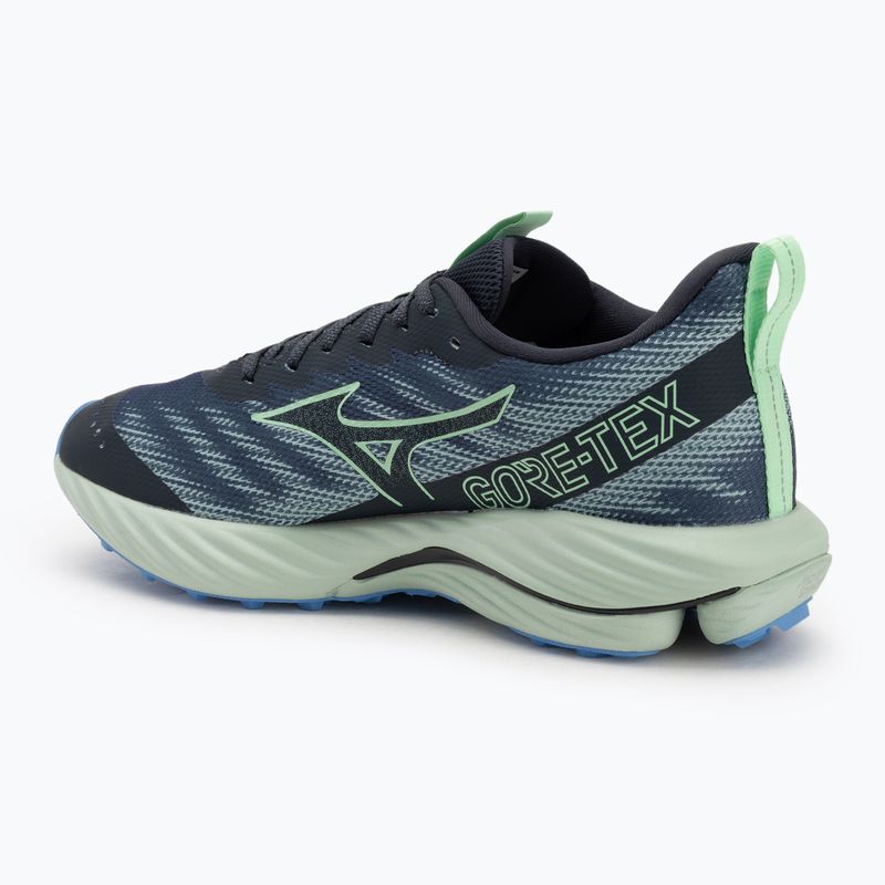 Vyriški bėgimo batai Mizuno Wave Rider GTX 2 vintage indigo / neo mint / front blue 3