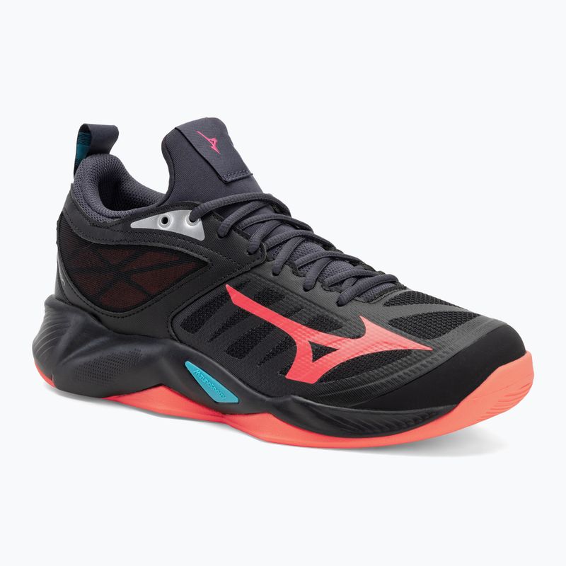 Tiklinio batai Mizuno Wave Dimension black/neon flame/peacock blue