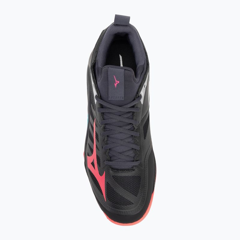 Tiklinio batai Mizuno Wave Dimension black/neon flame/peacock blue 5