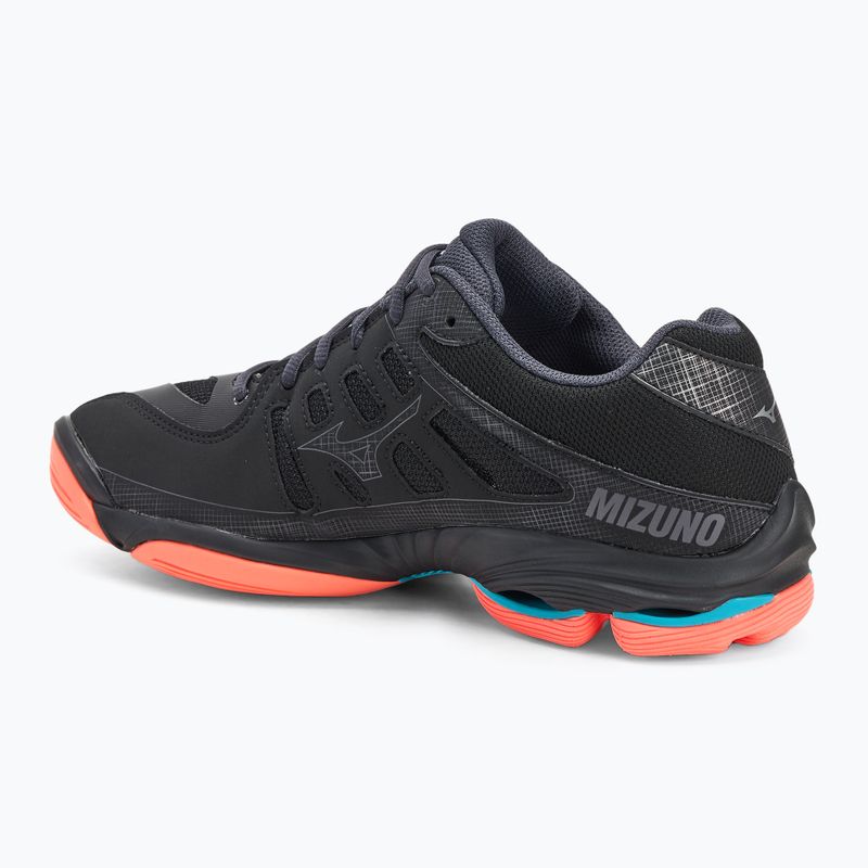 Tinklinio bateliai Mizuno Wave Voltage 2 black/neon flame/peacock blue 3