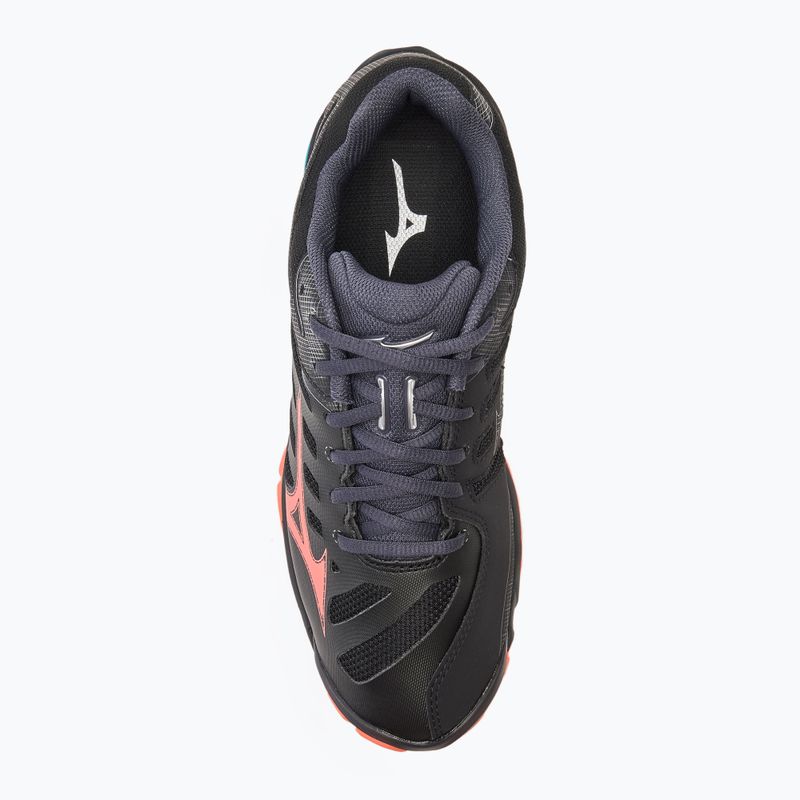 Tinklinio bateliai Mizuno Wave Voltage 2 black/neon flame/peacock blue 5