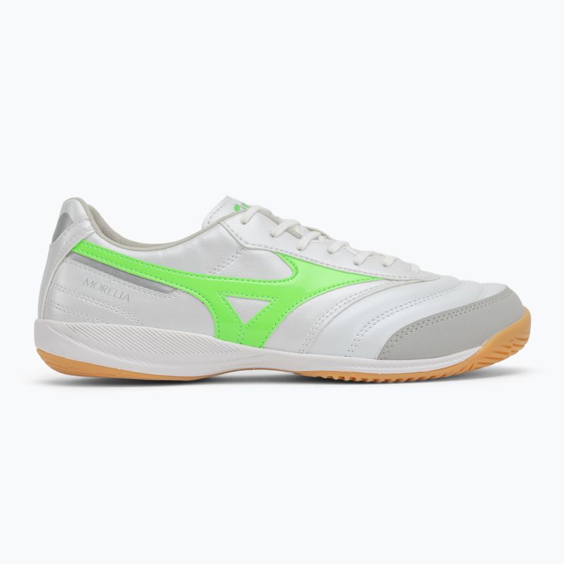 Vyriški futbolo batai Mizuno Morelia Sala Pro IN white/neon green/galaxy silver 2