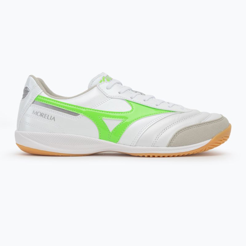 Vyriški futbolo batai Mizuno Morelia Sala Elite IN white/neon green/galaxy silver 2