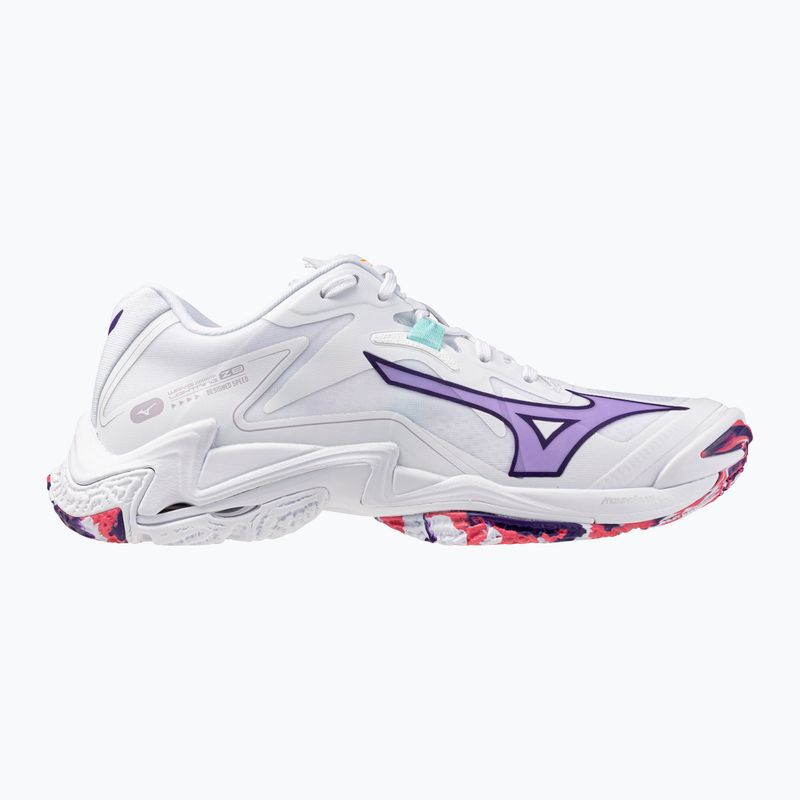 Moteriški tinklinio batai Mizuno Wave Lightning Z8 balti/violetiniai indigo/camelliaros 8