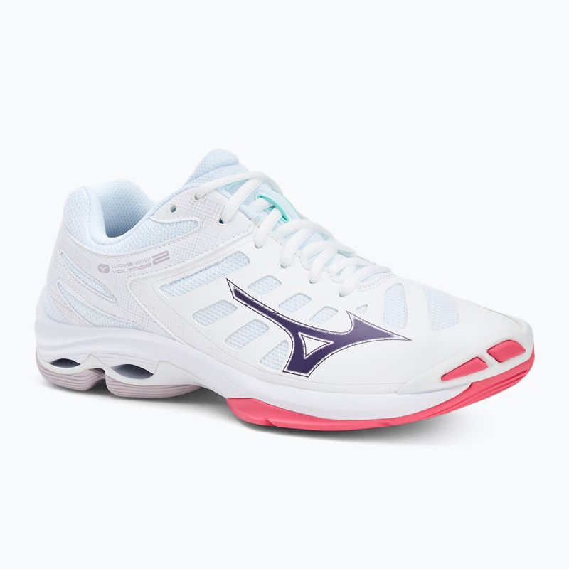 Tinklinio bateliai Mizuno Wave Voltage 2 white/violet indigo/camellia rose