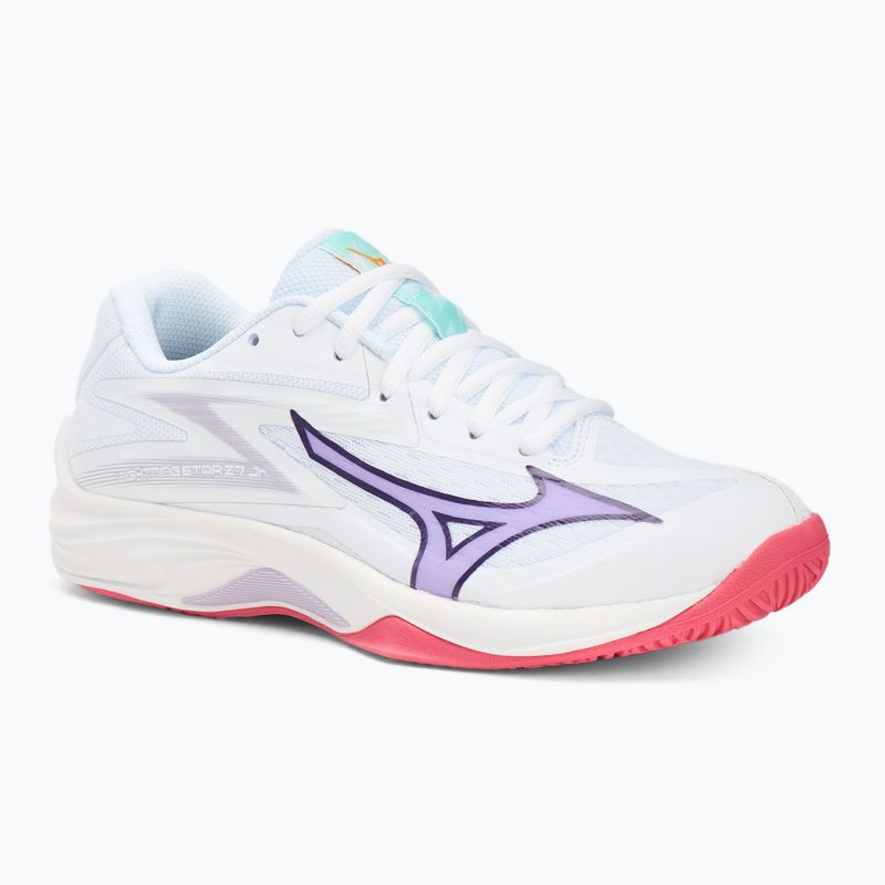 Vaikiški tinklinio batai Mizuno Lightning Star Z7 white/violet indigo/camellia rose