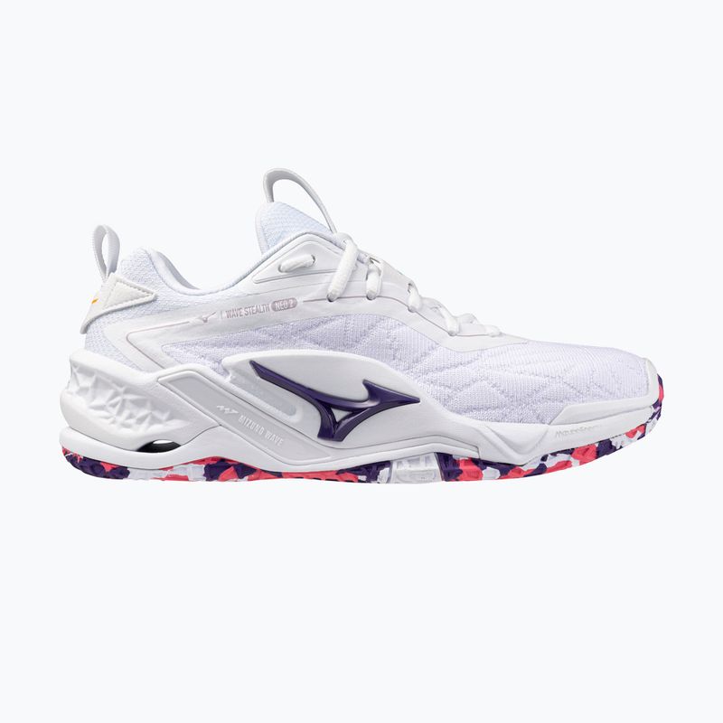 Rankinio bateliai Mizuno Wav Stealth Neo 2 white/violet indigo/camellia rose 8