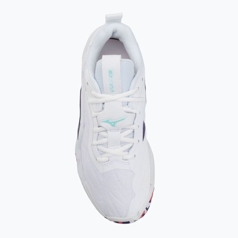 Rankinio bateliai Mizuno Wav Stealth Neo 2 white/violet indigo/camellia rose 5