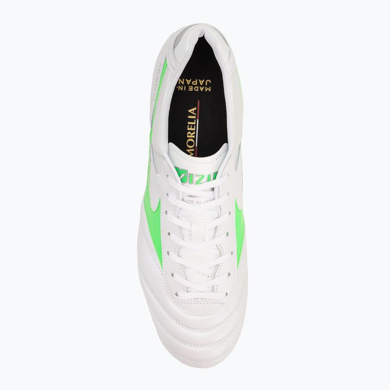 Vyriški futbolo bateliai Mizuno Morelia II Japan Md white/neon green/galaxy silver 5