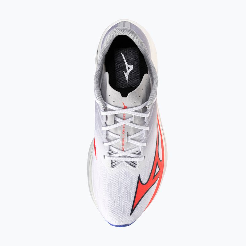 Vyriški bėgimo batai Mizuno Wave Rebellion Flash 3 white/fiery coral 2/iris bloom 7