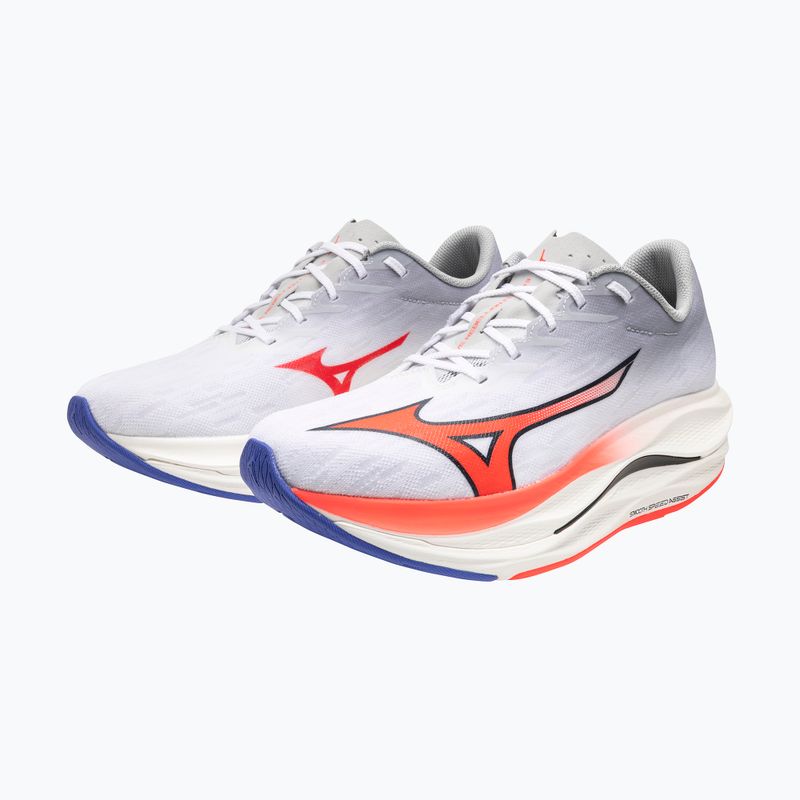 Vyriški bėgimo batai Mizuno Wave Rebellion Flash 3 white/fiery coral 2/iris bloom 8