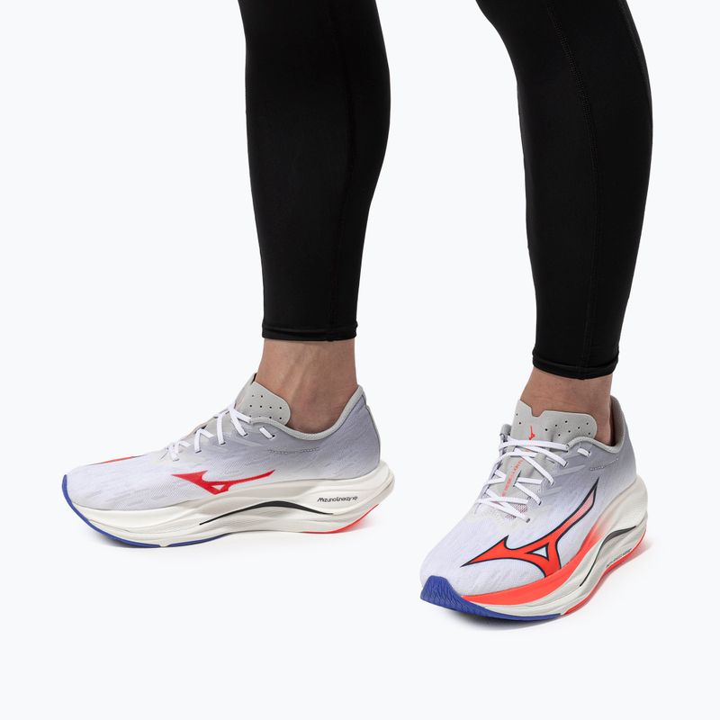 Vyriški bėgimo batai Mizuno Wave Rebellion Flash 3 white/fiery coral 2/iris bloom 10