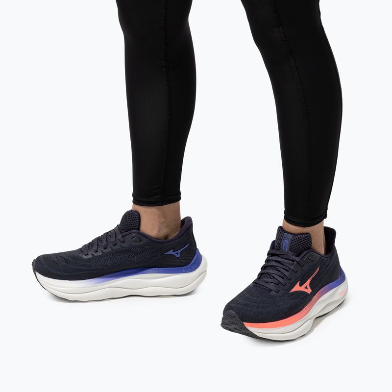 Moteriški bėgimo batai Mizuno Wave Sky 9 odyssey gray/striking coral/iris bloom 10