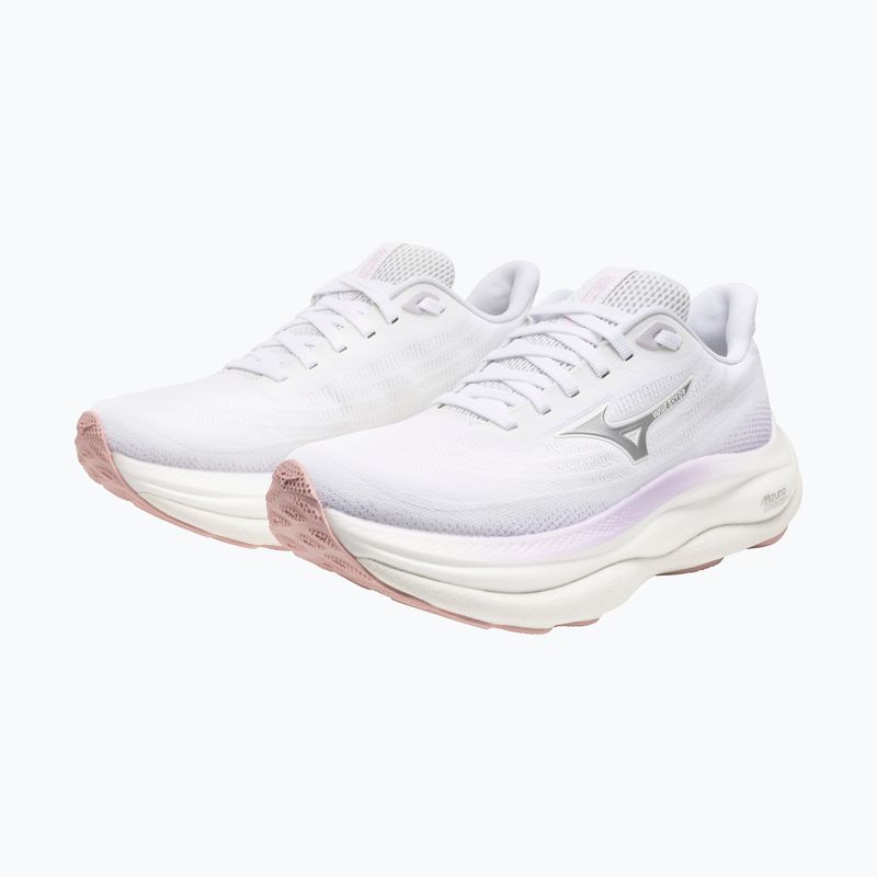 Moteriški bėgimo batai Mizuno Wave Sky 9 white/silver/orchid petal 8