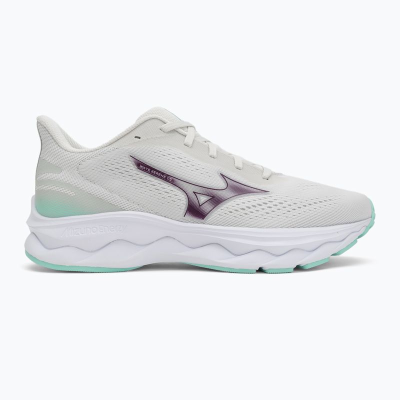 Moteriški bėgimo bateliai Mizuno Wave Serene 2 snow white/dark purple/ice green 2