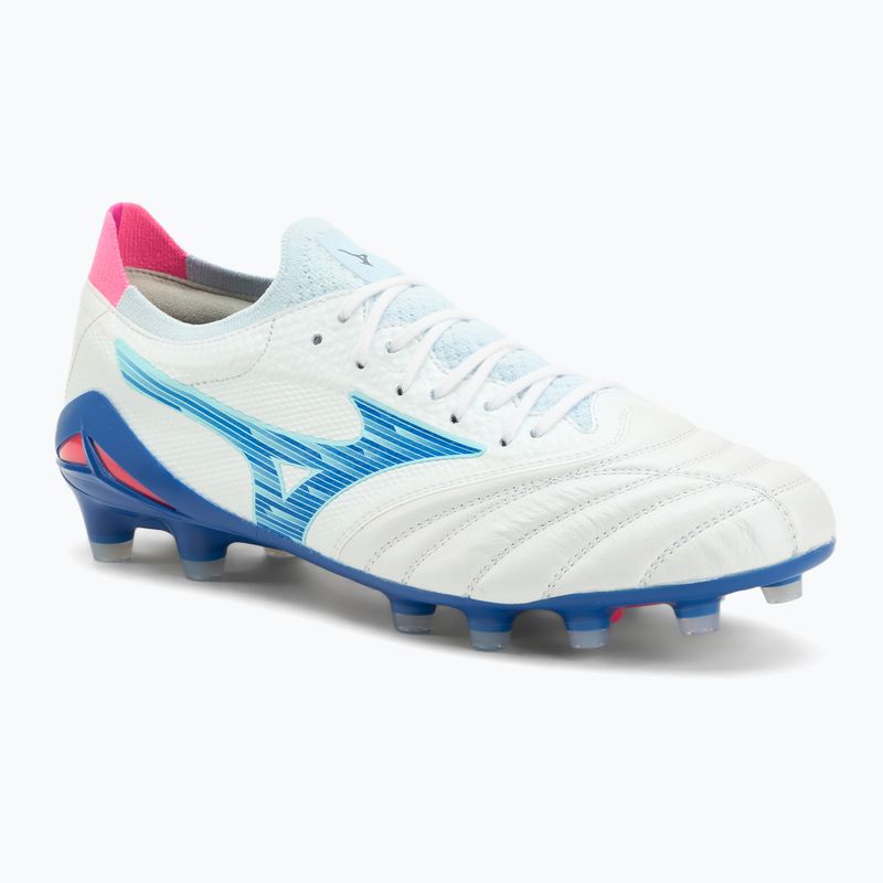 Vyriški futbolo bateliai Mizuno Morelia Neo IV Β Elite MD white/tanager turquoise/pink tetra