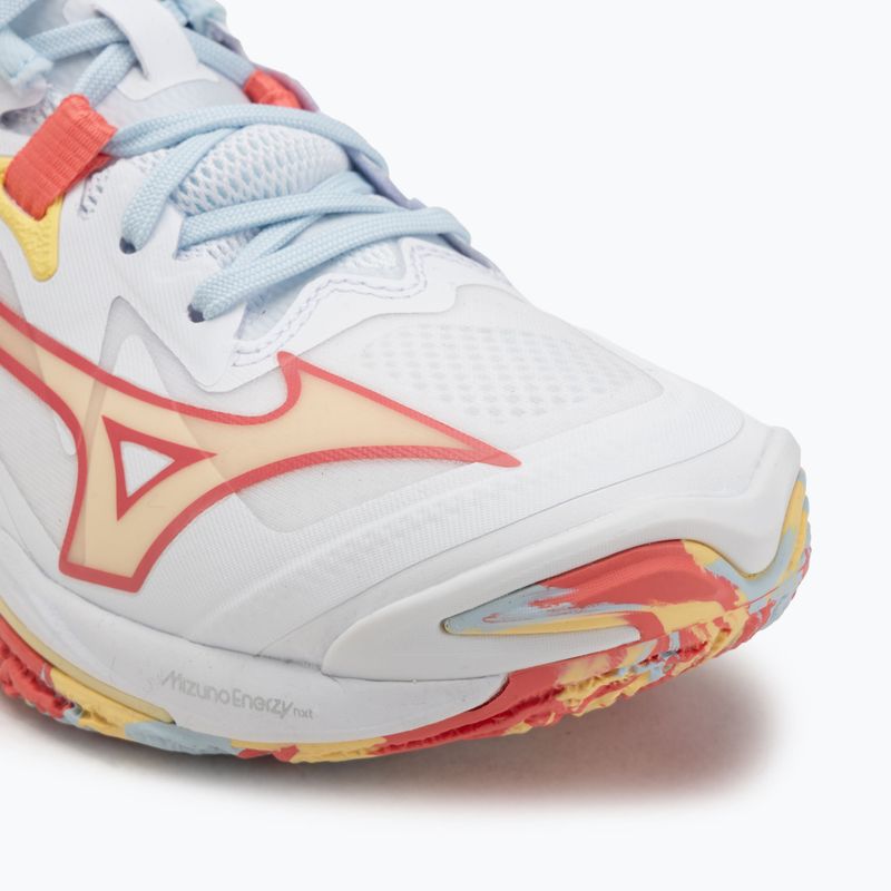 Moteriški tinklinio batai Mizuno Wave Lightning Z8 Mid white/calypso coral/pale banan 7