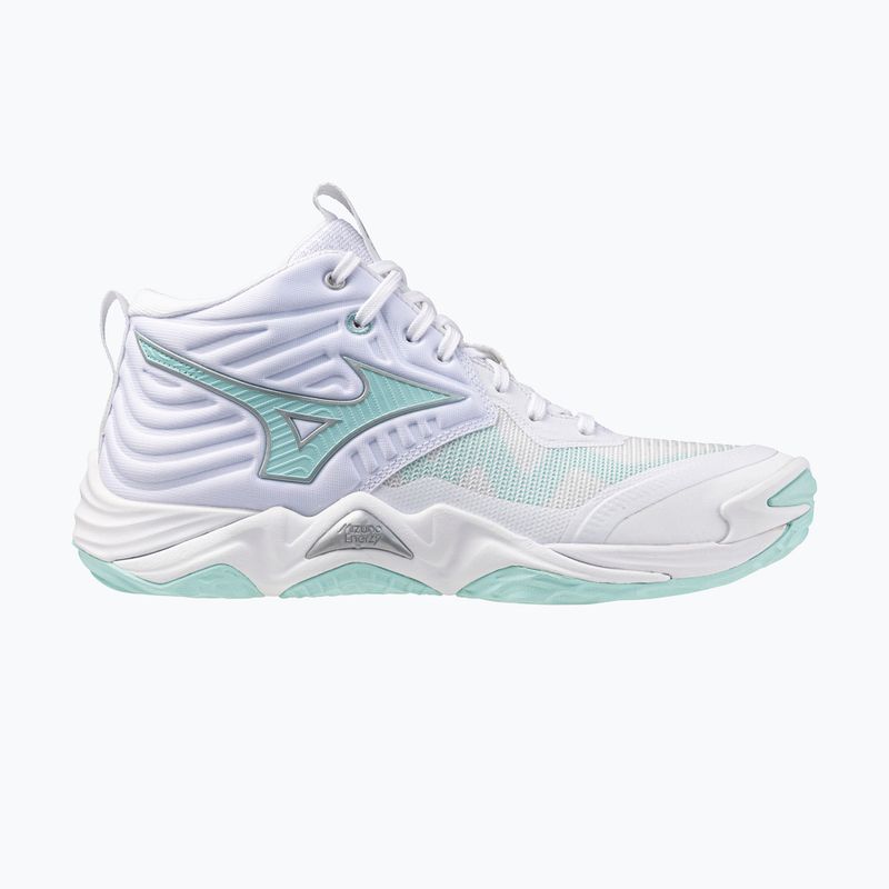 Moteriški tinklinio batai  Mizuno Wave Momentum Elite Mid white/blue tint
