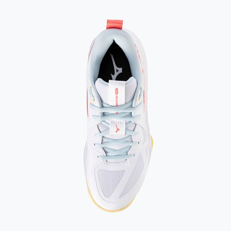 Moteriški tinklinio batai Mizuno Wave Momentum Pro white/calypso coral/pale banan 5
