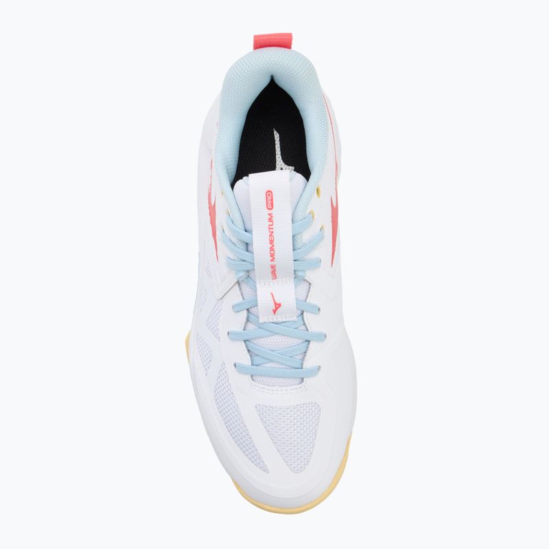 Moteriški tinklinio batai Mizuno Wave Momentum Pro white/calypso coral/pale banan 5
