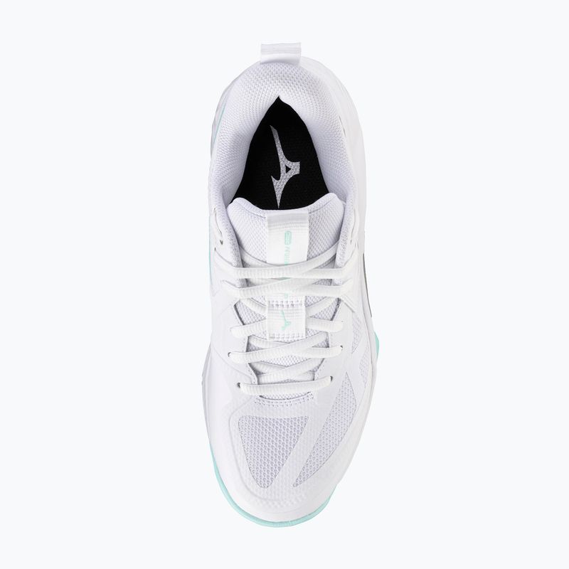 Moteriški tinklinio batai Mizuno Wave Momentum Pro white/blue tint 5