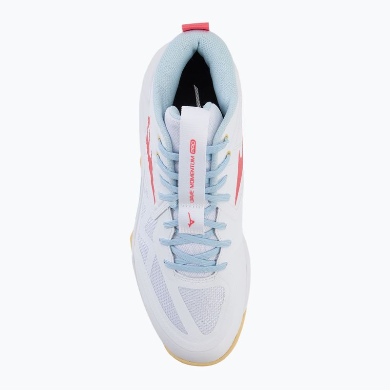 Moteriški tinklinio batai Mizuno Wave Momentum Pro Mid white/calypso coral/pale banan 5