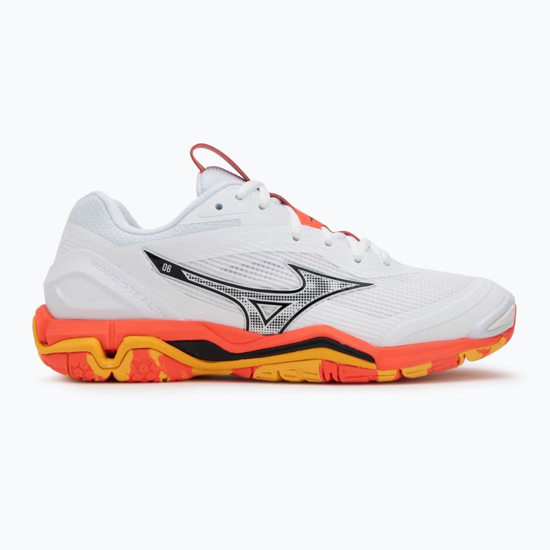 Batai rankiniam Mizuno Wave Stealth 6 white/fiery coral 2/citrus 2