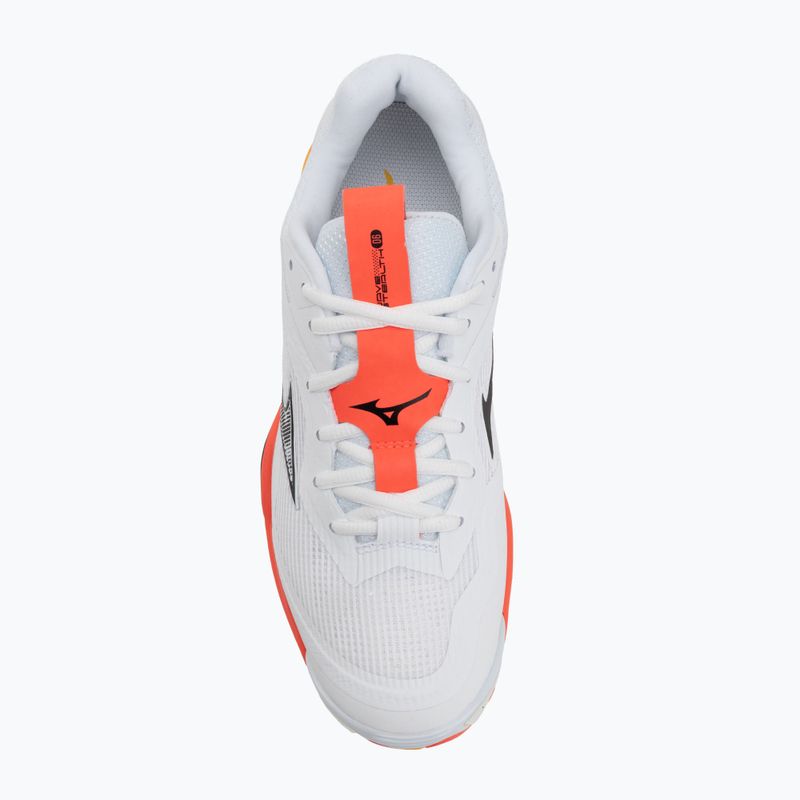 Batai rankiniam Mizuno Wave Stealth 6 white/fiery coral 2/citrus 5