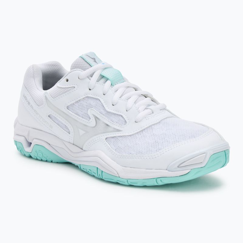 Moteriški batai rankiniam Mizuno Wave Phantom 3 white/blue tint