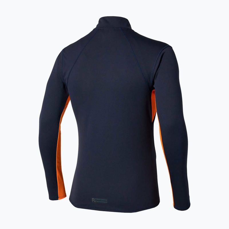 Vyriški bėgimo marškinėliai ilgomis rankovėmis Mizuno Tech Thermal Charge Half Zip baritone blue 2
