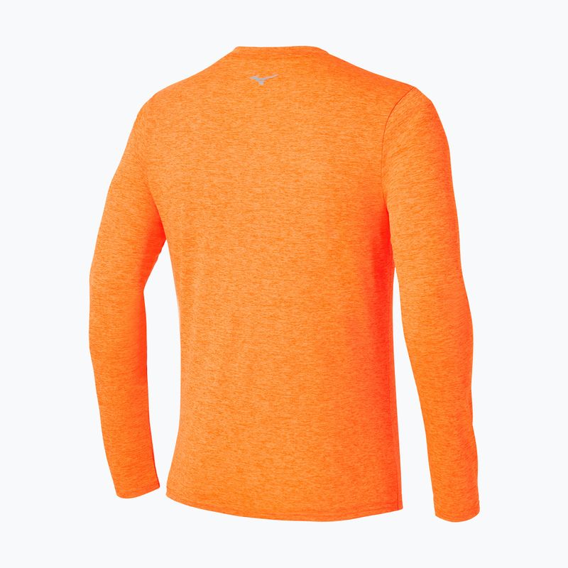 Vyriški bėgimo marškinėliai ilgomis rankovėmis Mizuno Core Impulse Half Zip Tee tangelo 2