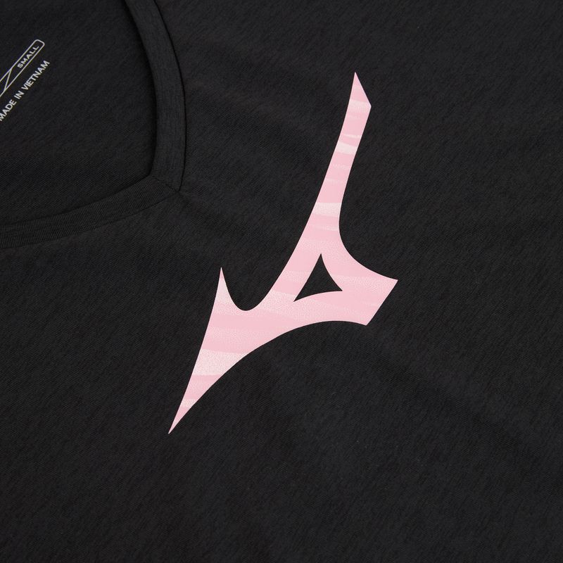 Moteriški bėgimo marškinėliai Mizuno Core Runbird Tee black/mauve 3