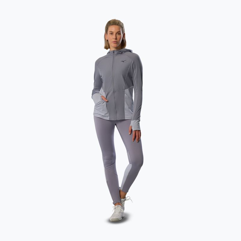 Moteriška bėgimo striukė Mizuno Active Warm Hybrid Full Zip Hooded quicksilver 2