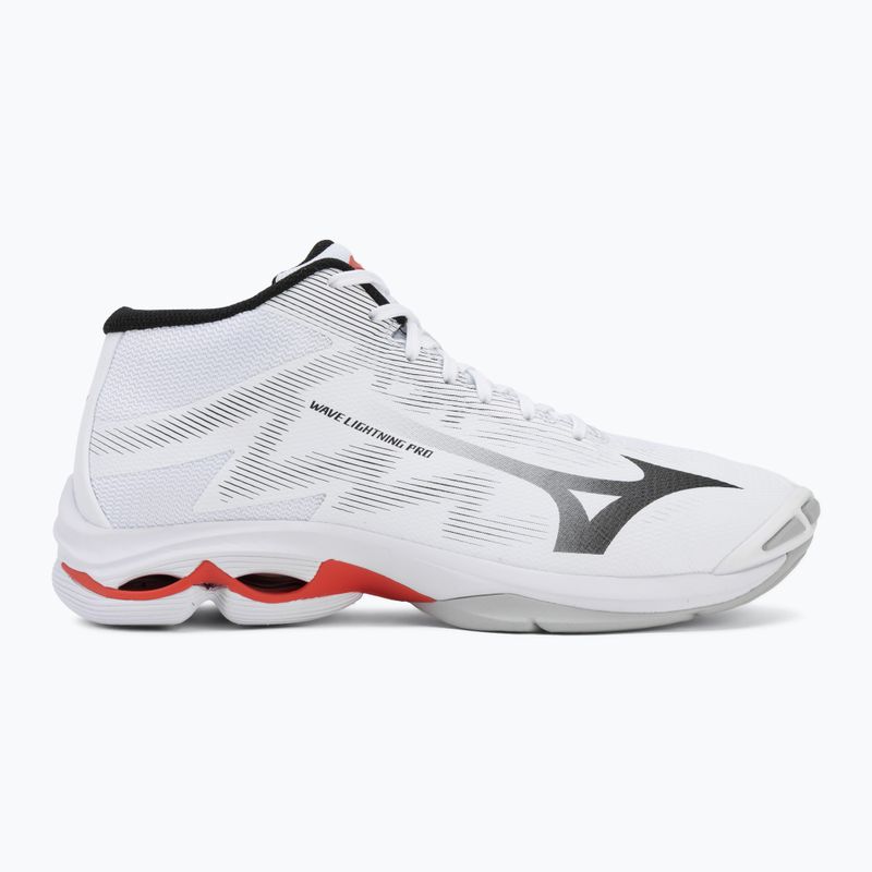 Tinklinio bateliai Mizuno Wave Lightning Pro Mid white/black/fiery red 2