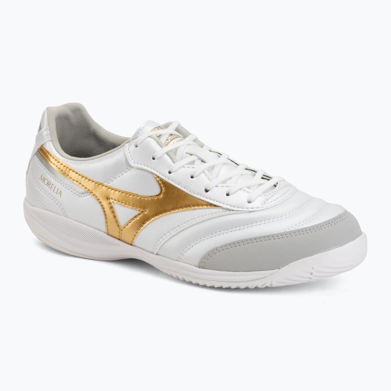 Futbolo bateliai Mizuno Morelia Sala Pro IN white/football gold/galaxy silver