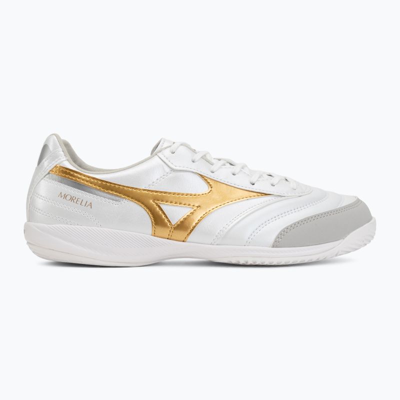 Futbolo bateliai Mizuno Morelia Sala Pro IN white/football gold/galaxy silver 2