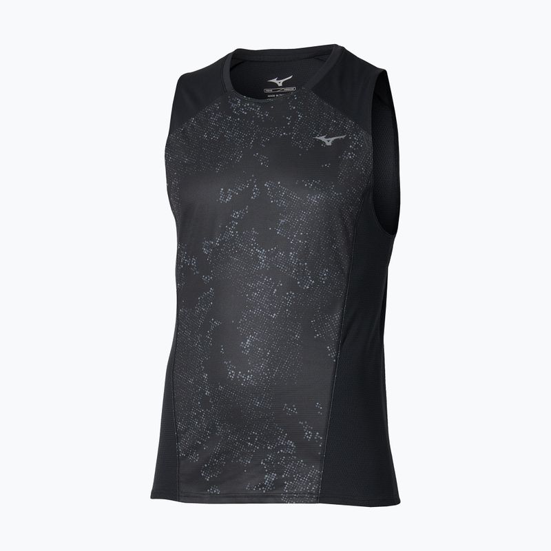 Vyriški bėgimo marškinėliai Mizuno Active DryAeroFlow Graphic Tank Top black/gray 2