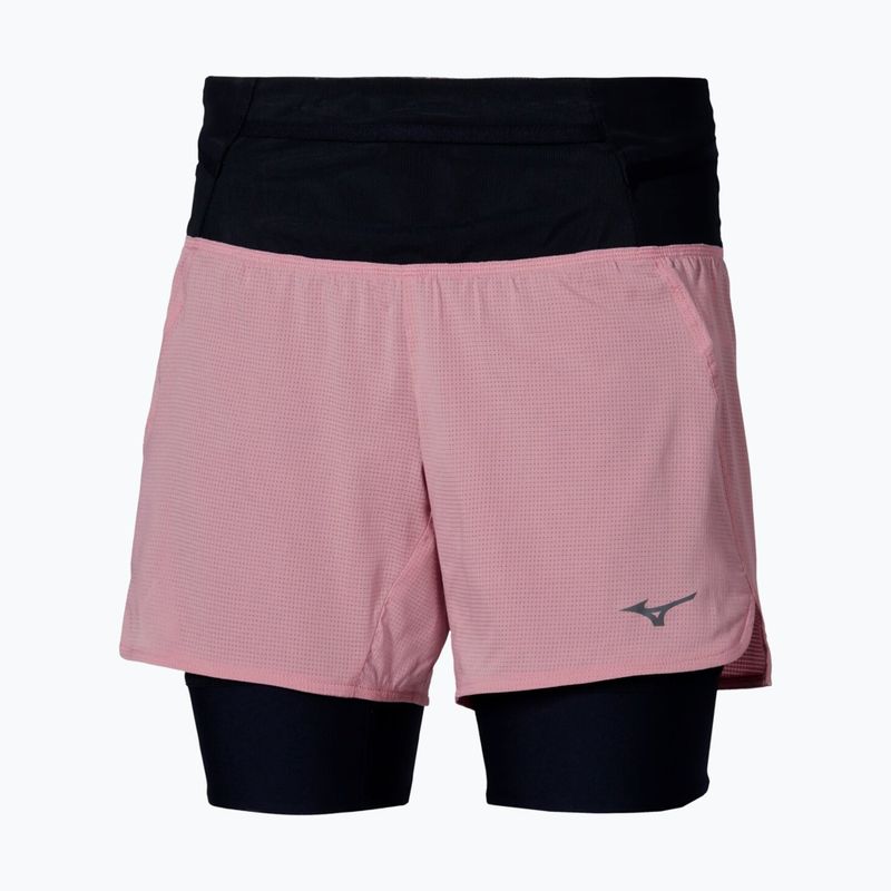 Moteriški bėgimo šortai Mizuno Trail Multipocket 2In1 Short rose elegance