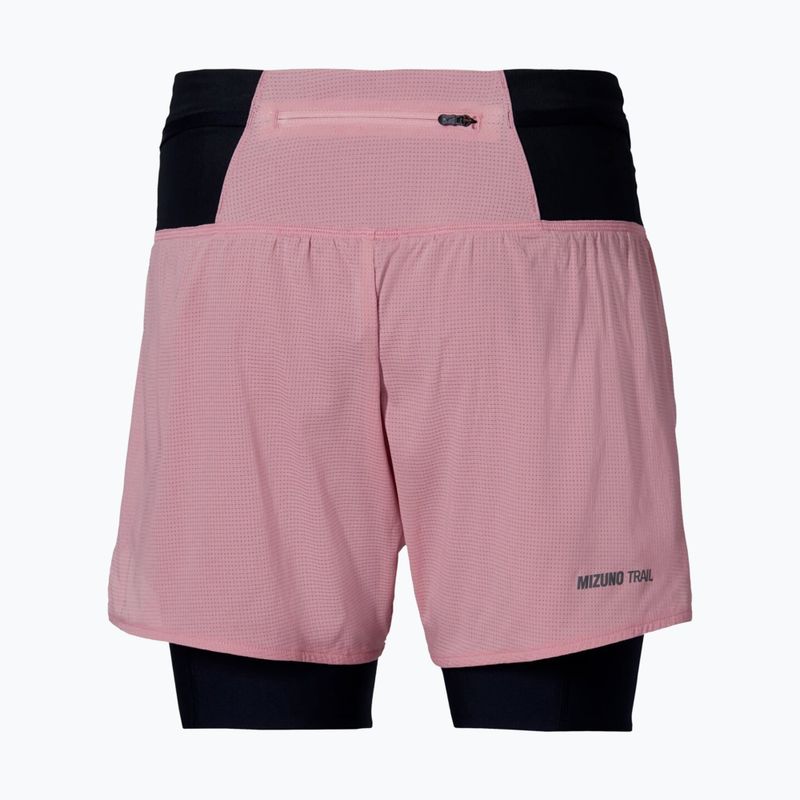 Moteriški bėgimo šortai Mizuno Trail Multipocket 2In1 Short rose elegance 2