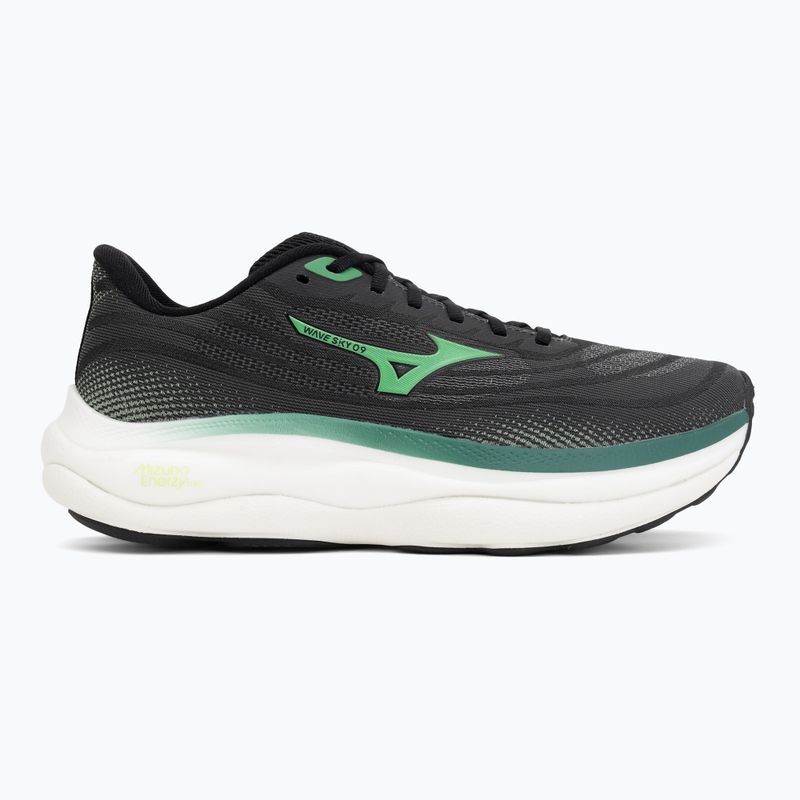 Vyriški bėgimo batai Mizuno Wave Sky 9 black/goblin green/alpine green 2