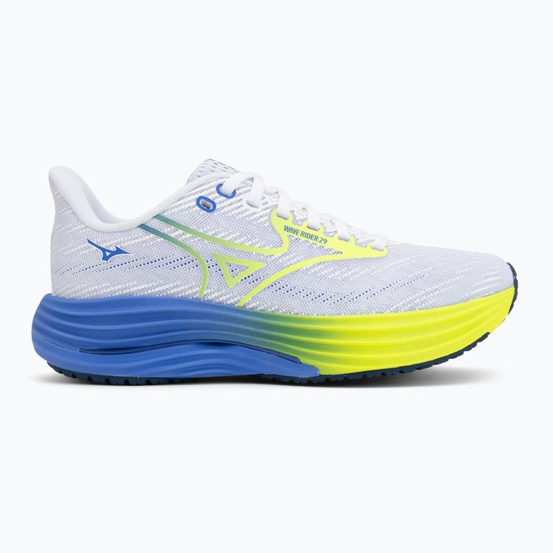 Moteriški bėgimo bateliai Mizuno Wave Rider 29 white/lightning yellow/ultramarine 2