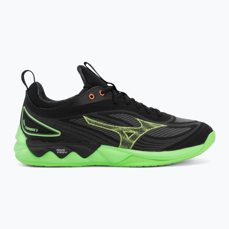Tinklinio bateliai Mizuno Wave Luminous 3 black/glowing apple/mandarin orange 2