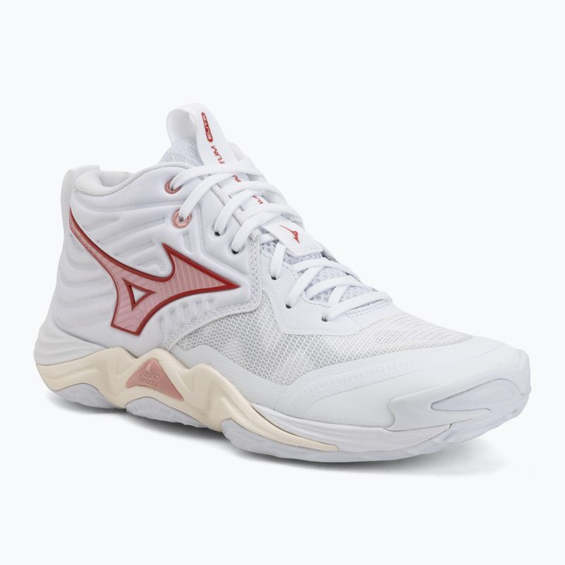 Moteriški tinklinio bateliai Mizuno Wave Momentum Elite Mid white/rose elegance/lava falls