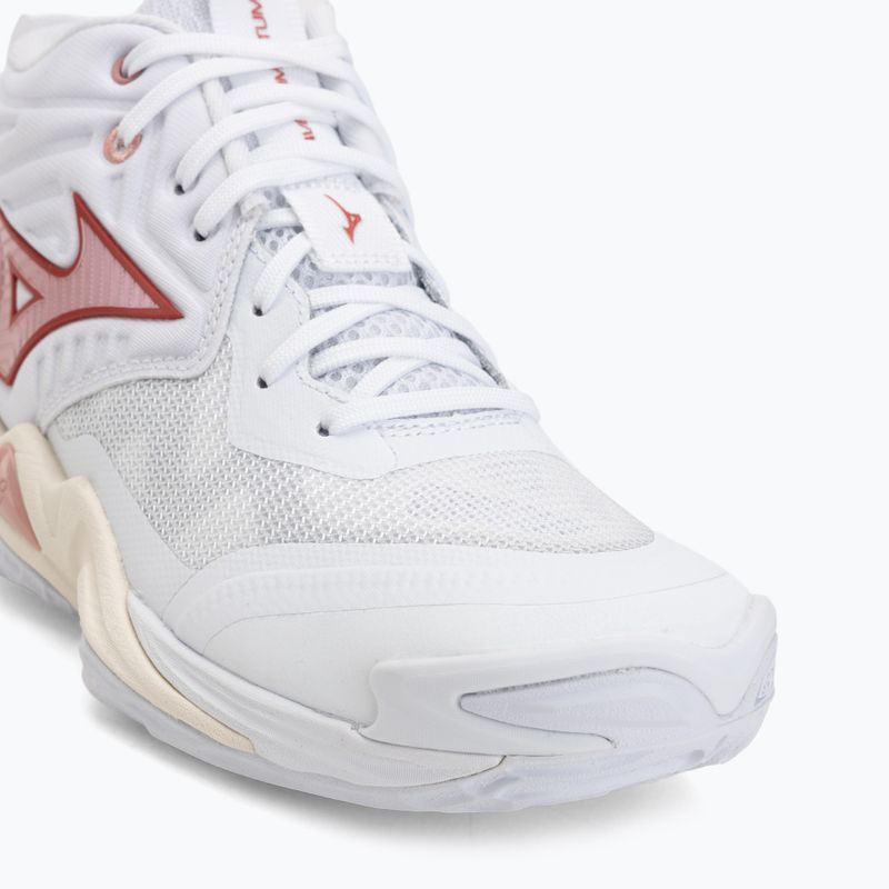 Moteriški tinklinio bateliai Mizuno Wave Momentum Elite Mid white/rose elegance/lava falls 7