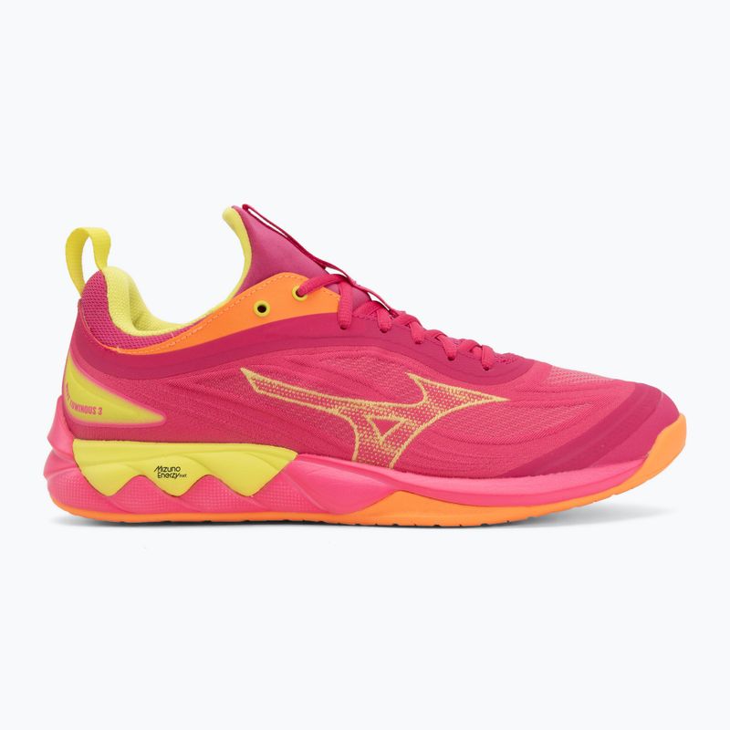 Tinklinio bateliai Mizuno Wave Luminous 3 mugen pink tetra/fortune yellow/ligh 2