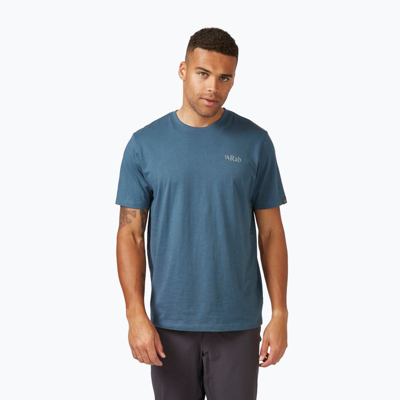 Rab Stance Mountain Peak vyriški trekingo marškinėliai mėlyni QCB-66