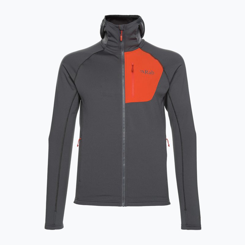 Vyriškas Rab Superflux Hoody džemperis su gobtuvu graphene/firecracker 5